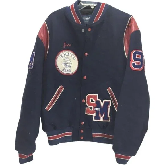 Vintage Holloway Varsity Jacket SMHS Band Drumline Wool Leather Sleeves USA XL - Picture 2 of 8